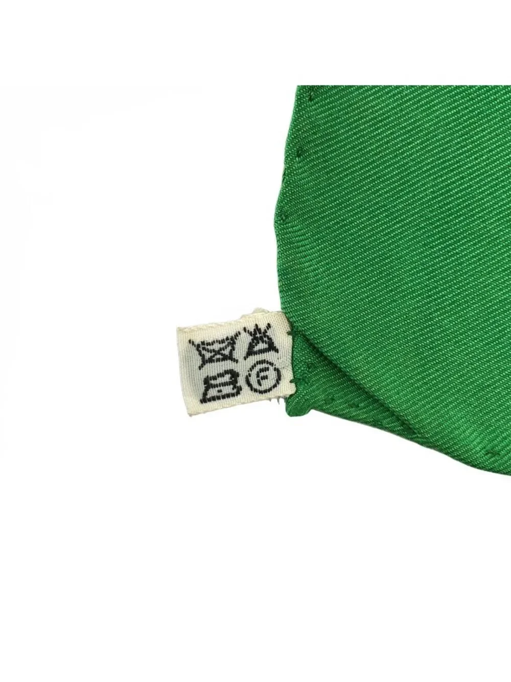 Hermes Carre 90 Etriers Armor Pattern Silk Scarf Green White